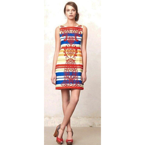 Anthropologie Tabitha Totem‎ Embroidered Canvas Dress~6 - Picture 1 of 4